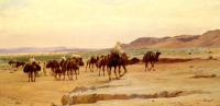 Eugene-Alexis Girardet - Caravanes De Sel Dans Le Desert